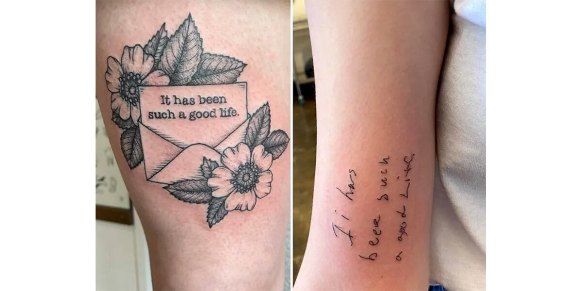Dos hermanas se hicieron un tatuaje con la última carta que dejó su papá antes de morir de coronavirus