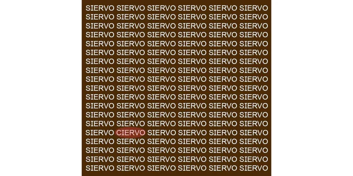 Reto visual de los 6 segundos: encontrar la palabra CIERVO que se esconde entre las palabras SIERVO