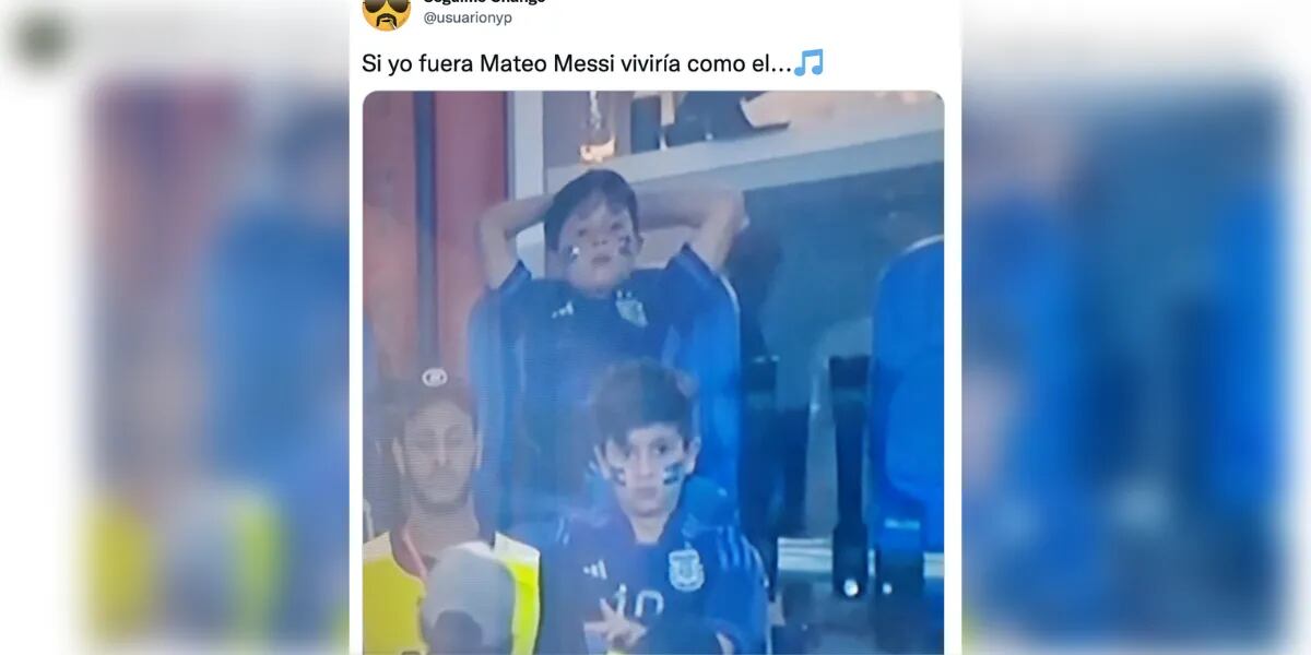 La foto de Mateo Messi en el partido Argentina vs Polonia en el Mundial Qatar 2022 que se viralizó: “La paz”