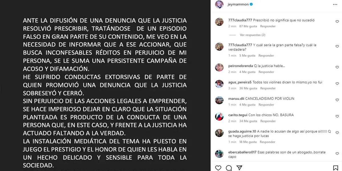 Fernando Burlando podría defender a Jey Mammón si decide llevar a Lucas Benvenuto ante la justicia