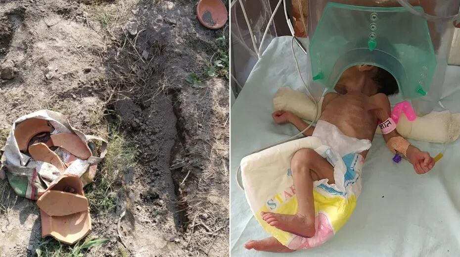 Estaban a punto de enterrar viva a una bebé y fue salvada por la policía