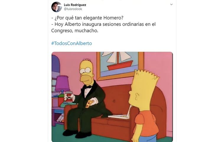 Los Simpson no faltaron entre los memes sobre el discurso de Alberto Fernández