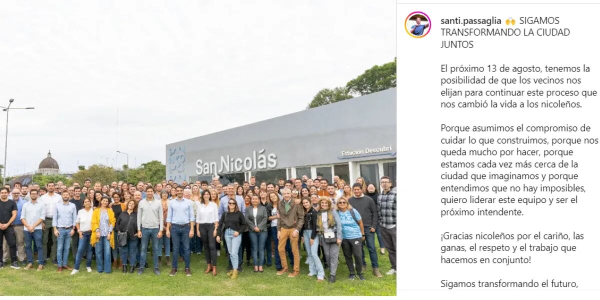 Santiago Passaglia será candidato a intendente en San Nicolás por Juntos por el Cambio 