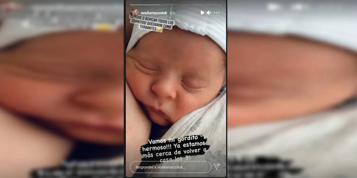 Noelia Marzol mostró a su bebé, Donatello, desde neonatología: "Vamos mi gordito"