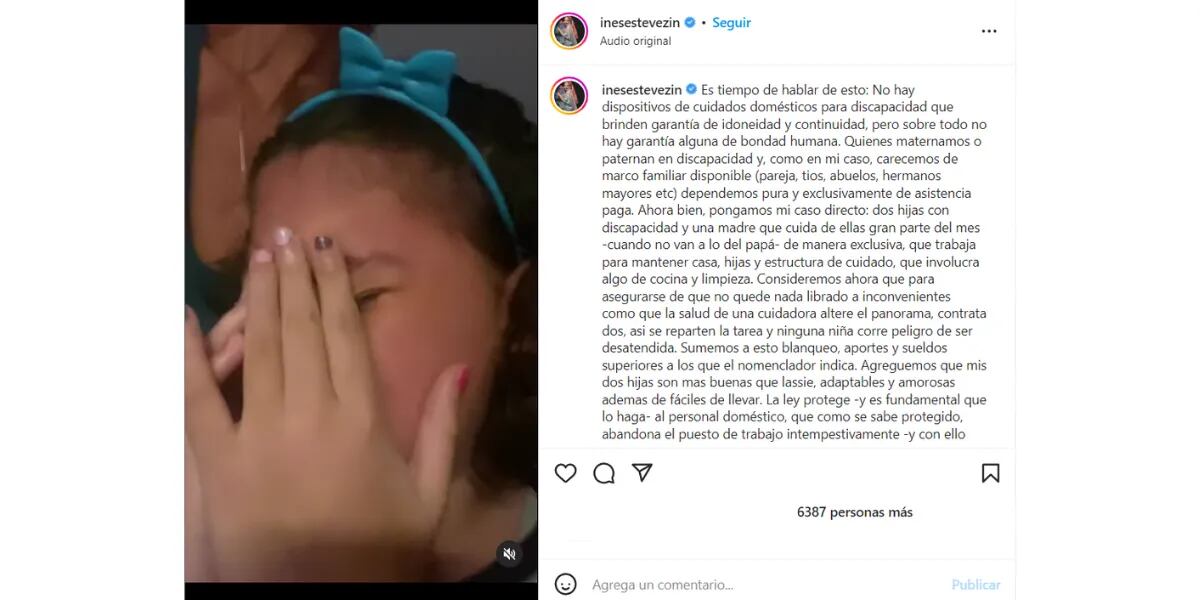 Inés Estévez denunció furiosa a la cuidadora de su hija y mostró el angustiante llanto de Vida: "Memoria de abandono"