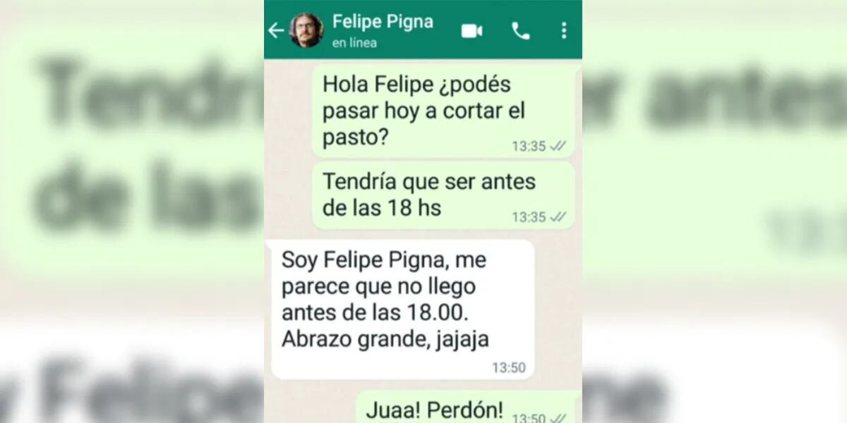 Confundieron a Felipe Pigna con un jardinero, el chat se hizo viral y las redes estallaron