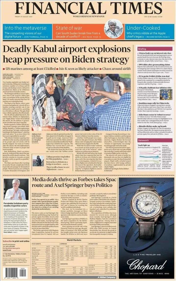 La portada del Financial Times con Alberto Fernández