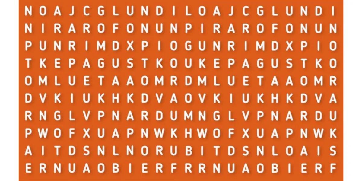 Reto visual IMPOSIBLE: encontrar la palabra “TIBURÓN” oculta en la sopa de letras