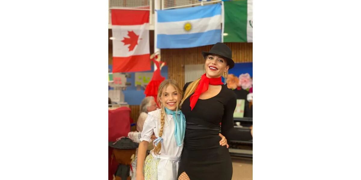 El look “tanguera” de Evangelina Anderson para el acto escolar de su hija: “Aguante Argentina”