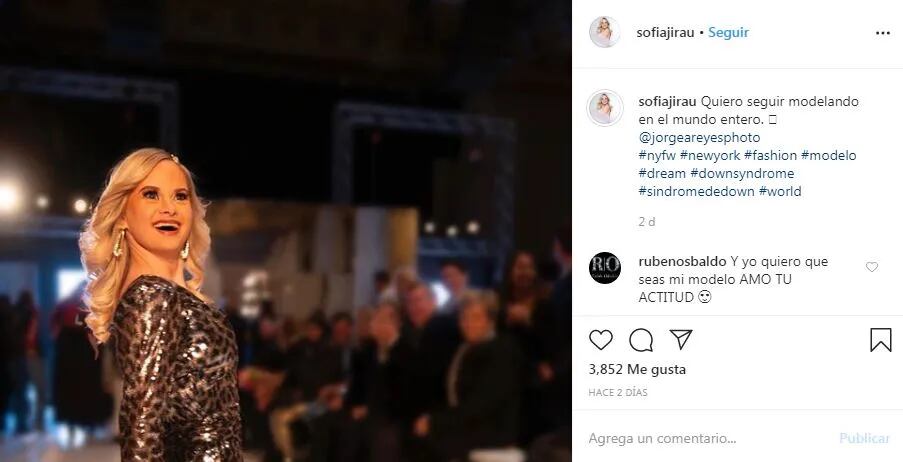 El posteo de Sofia Jirau en Instagram