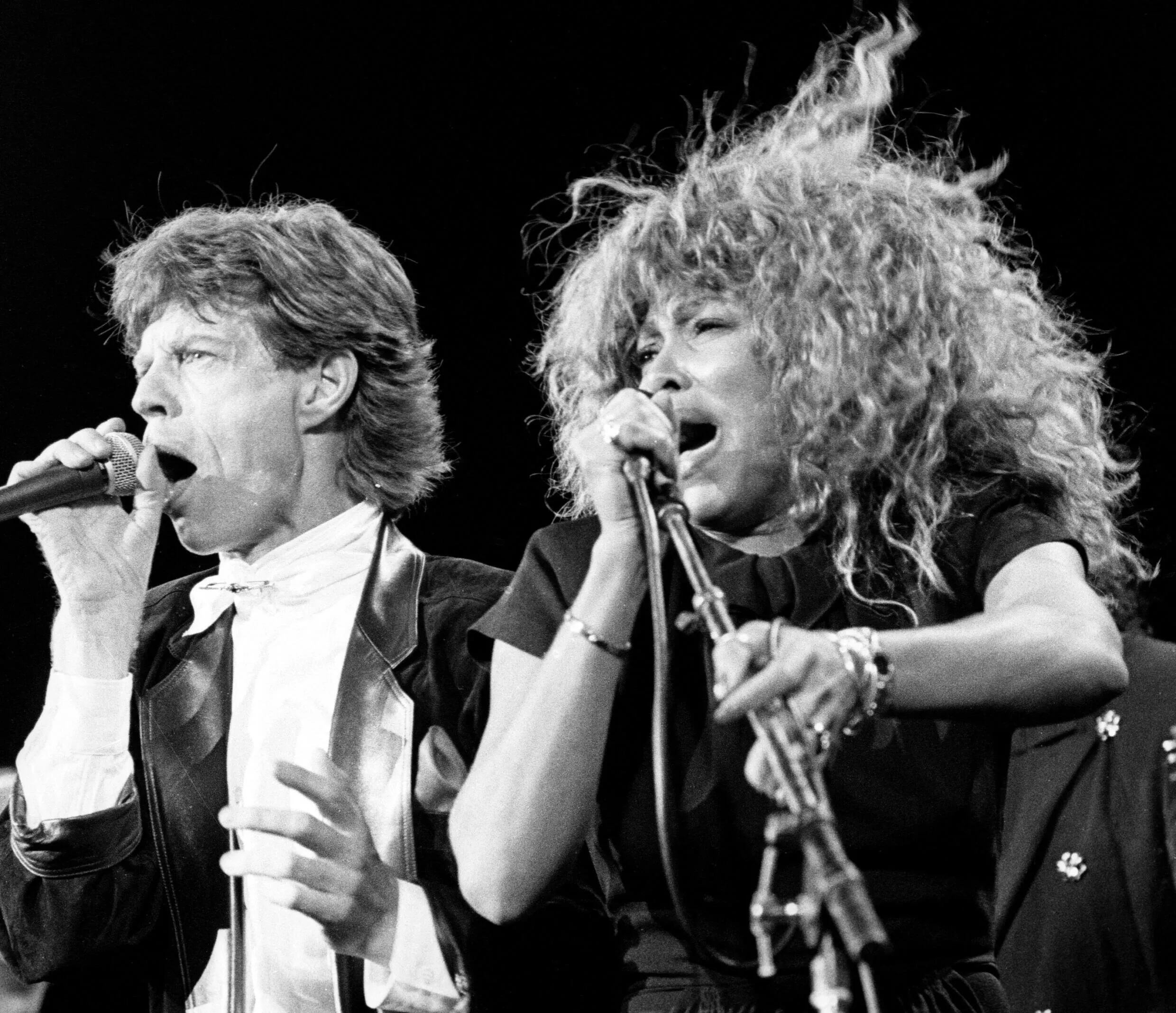 Mick Jagger y Tina Turner en Nueva York, 18 de enero de 1989.
