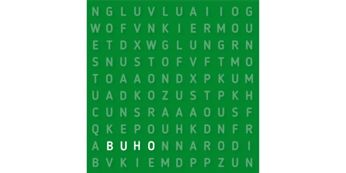 Reto visual nivel fácil: encontrar la palabra “BÚHO” en la sopa de letras