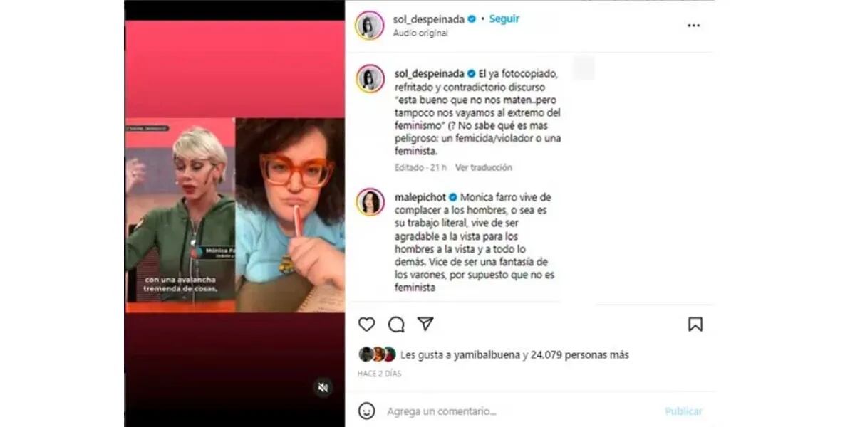 Mónica Farro le respondió sin filtros a Malena Pichot: “Se embanderan con la palabra pero solo insultan a otras mujeres”