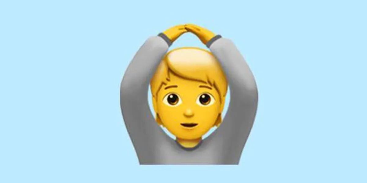 que significa el emoji con los brazos arriba