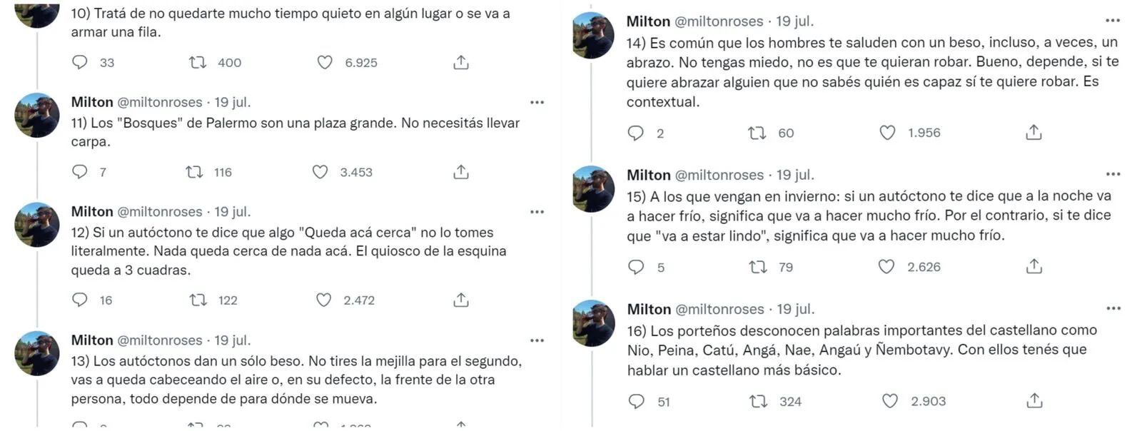 Milton, el creador del hilo de Twitter que advierte a los correntinos que viajan a Buenos Aires: “Me puse en el lugar del ingenuo, del que vive en el campo”