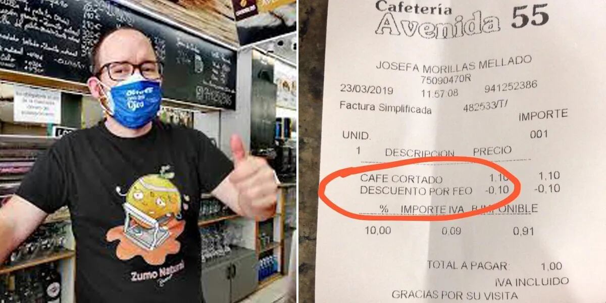 El dueño de un café y los polémico tickets que se volvieron virales: “Descuento por feo”