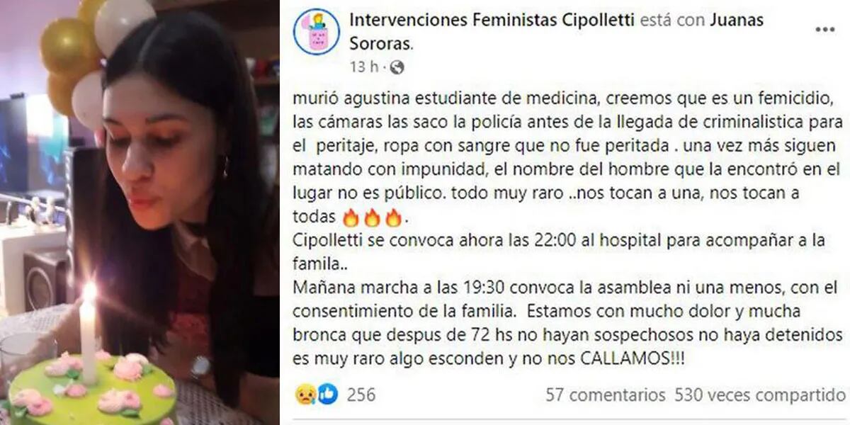 Piden declarar como femicidio el crimen de Agustina Fernández, la estudiante de 19 años golpeada en la cabeza: investigan a un amigo