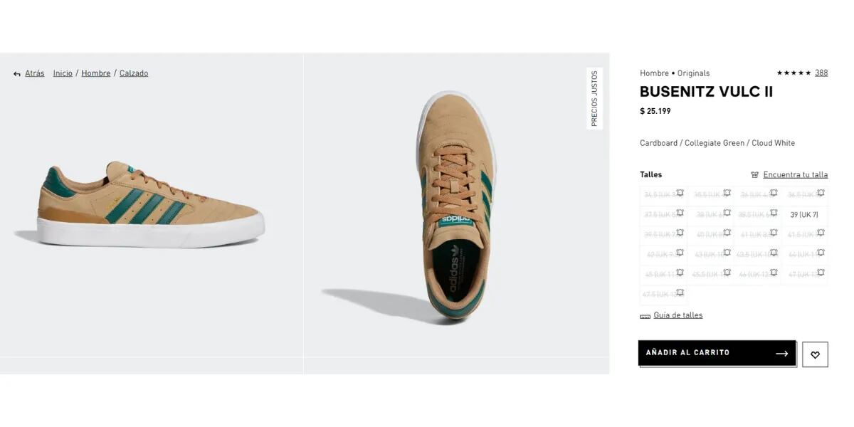 Los últimos números de zapatillas Adidas para papá que podés comprar por menos de 26.000 pesos