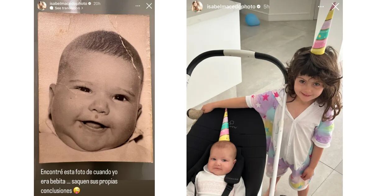 Isabel Macedo mostró una foto de bebé y las redes estallaron con el parecido de sus hijas: “Saquen sus conclusiones”