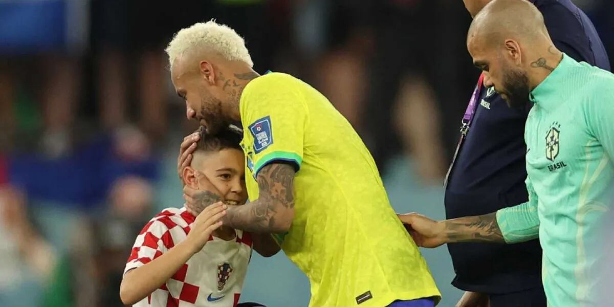 El emotivo gesto del hijo de un jugador de Croacia con Neymar tras la eliminación de Brasil en el Mundial Qatar 2022