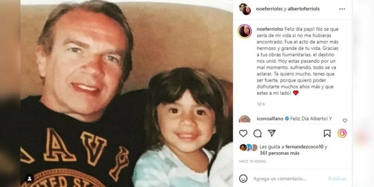 Alberto Ferriols recibió un desconcertante saludo del día del padre por parte de su hija mayor: "Tenés que ser fuerte"