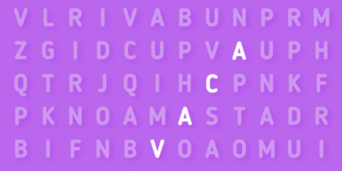 Reto visual: encontrá la palabra VACA” en la sopa de letras que la rompe en este jueves