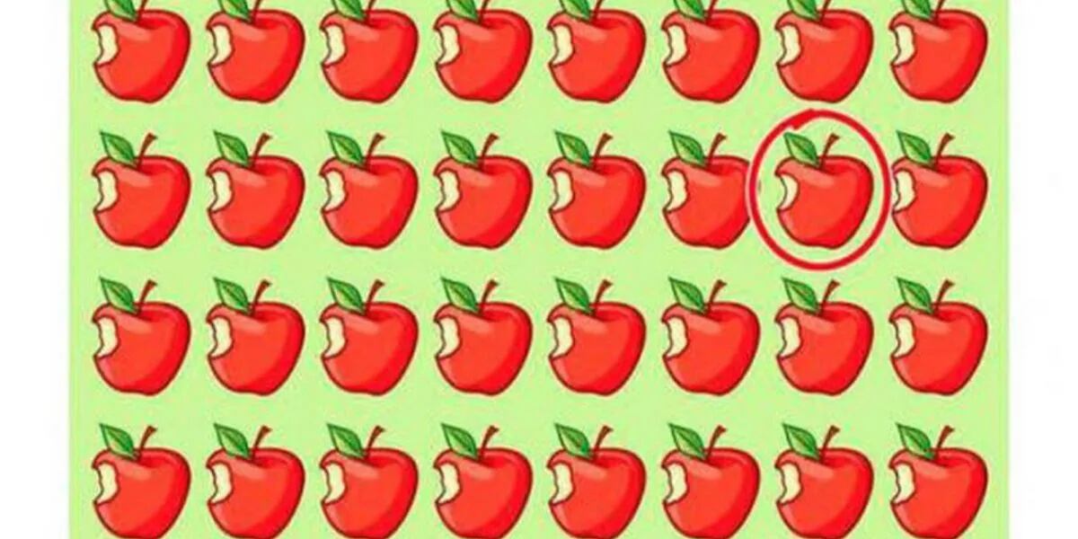 Reto viral para expertos: encontrá la manzana en menos de 10 segundos