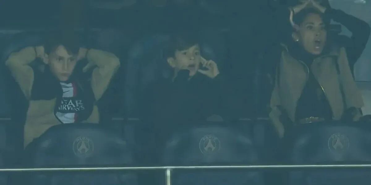 La desesperada reacción de Antonela Roccuzzo y su hijo Thiago tras el tiro libre de Lionel Messi que se hizo viral