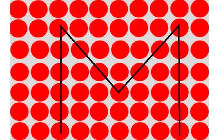 El reto visual de los puntos rojos: hay una letra oculta, difícil de encontrar
