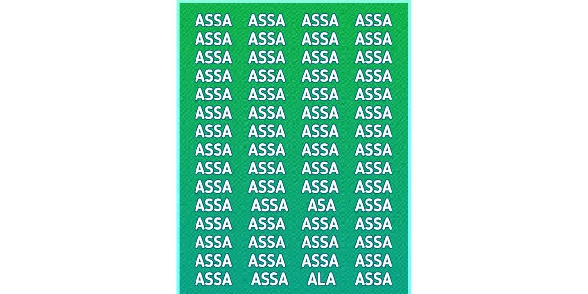 Reto visual para expertos: encontrá las palabras “ALA” y “ASA” en un mar de “ASSA”