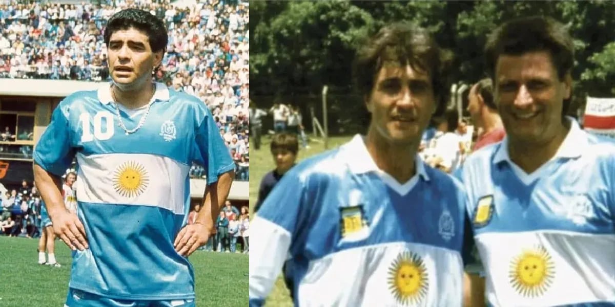 La storia della maglia della nazionale argentina con la bandiera da utilizzare ai Mondiali d’Italia del 1990