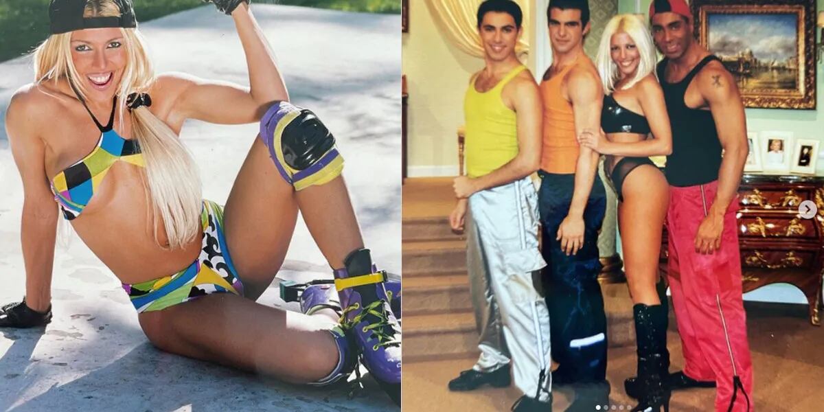 Mónica Ayos desempolvó una foto retro y la rompió con su bikini y patines: "Versión 1999"