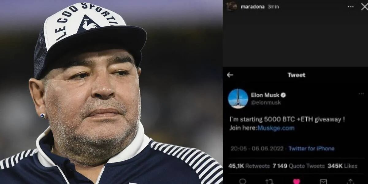 Hackearon el Instagram de Diego Maradona: “Me and Elon Musk”