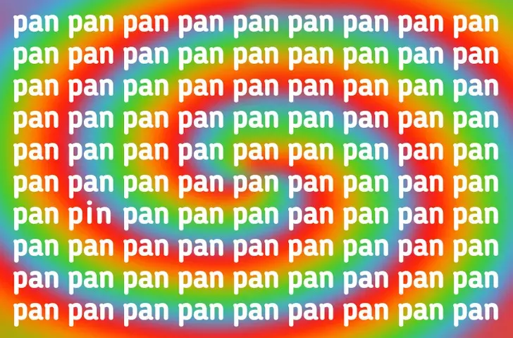 Reto visual que el 98% falló: encontrar la palabra PIN que se esconde entre las palabras PAN