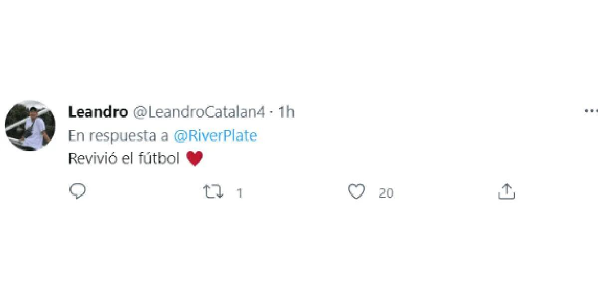 River publicó un tuit en su cuenta oficial y los hinchas enloquecieron: “Revivió el fútbol”
