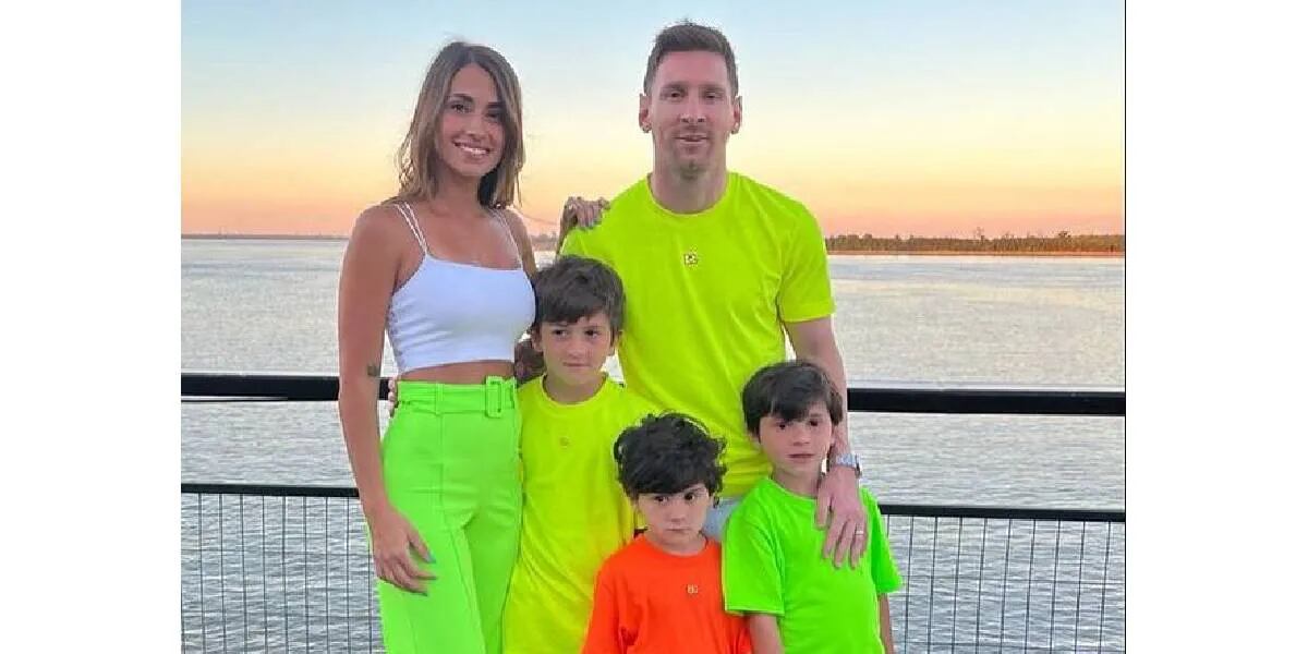 Colores flúo y a pura sonrisa: la postal de Lionel Messi y su familia disfrutando el verano rosarino