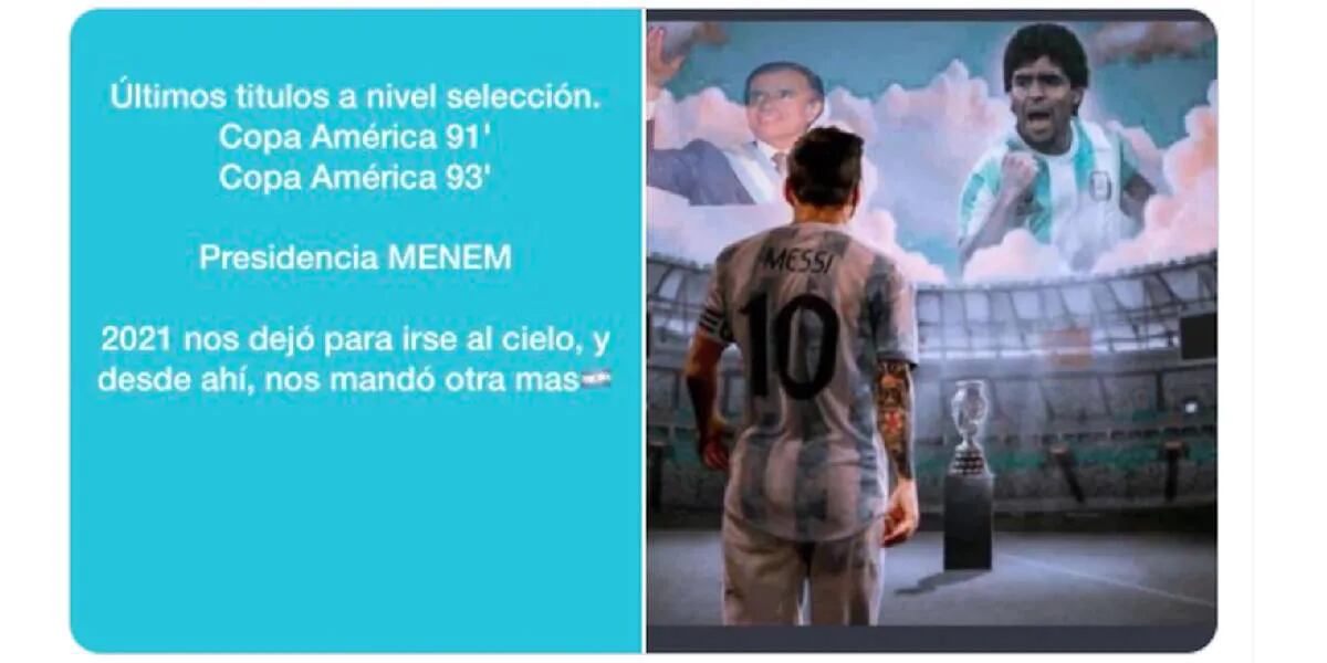La extraña foto que compartió Zulemita tras la Copa América: Maradona, Messi y Carlos Menem