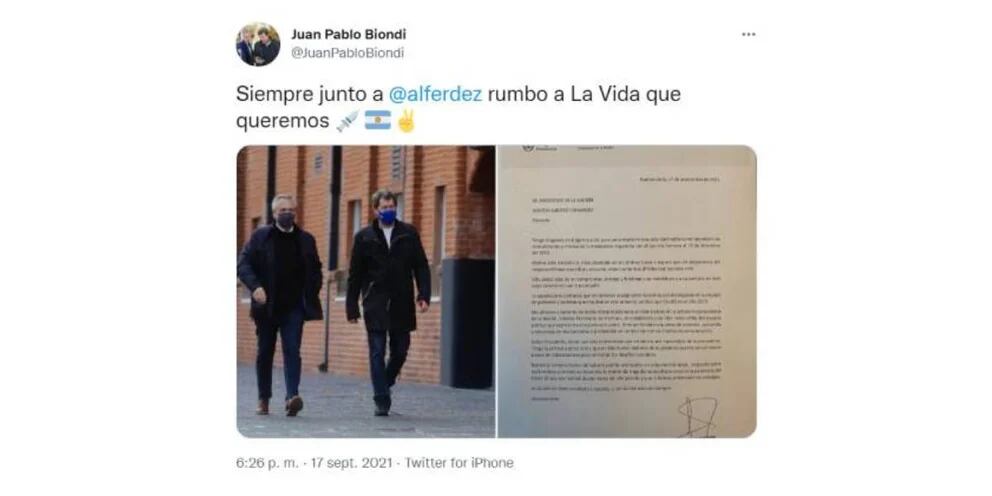 Juan Pablo Biondi presentó su renuncia indeclinable como vocero presidencial