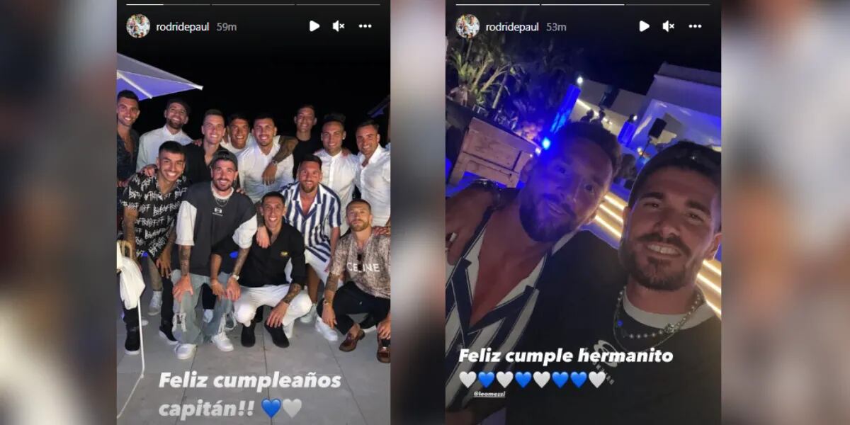Rodrigo de Paul dijo presente en el festejo de Lionel Messi y le dedicó un profundo posteo: "Feliz cumpleaños, hermanito"