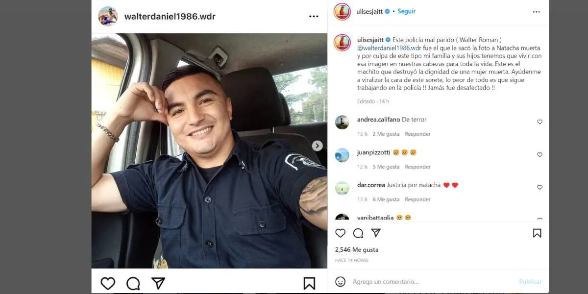 Ulises Jaitt expuso la identidad del policía que difundió las fotos de su hermana muerta