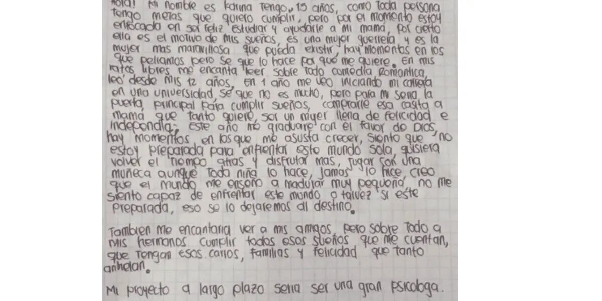 La estremecedora carta de la joven que mandó por WhatsApp la foto de su asesino Estoy enfocada en ser feliz