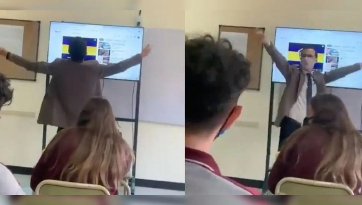 Un profesor de historia abrió la clase con una canción de Boca y el video se hizo viral