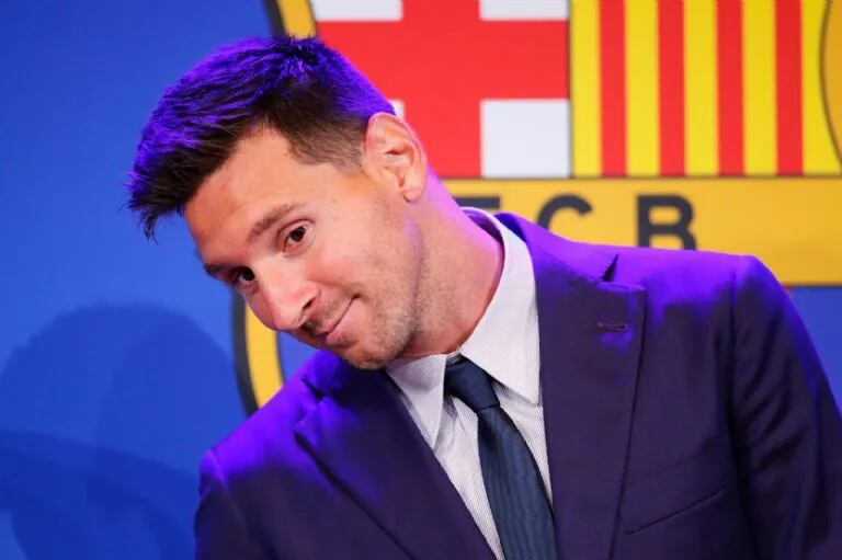 Los gestos de Lionel Messi a sus hijos durante su despedida de Barcelona.