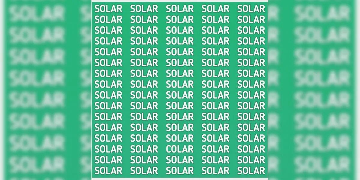 Reto visual nivel extremo: encontrar la palabra COLAR en un mar de SOLAR en menos de 15 segundos
