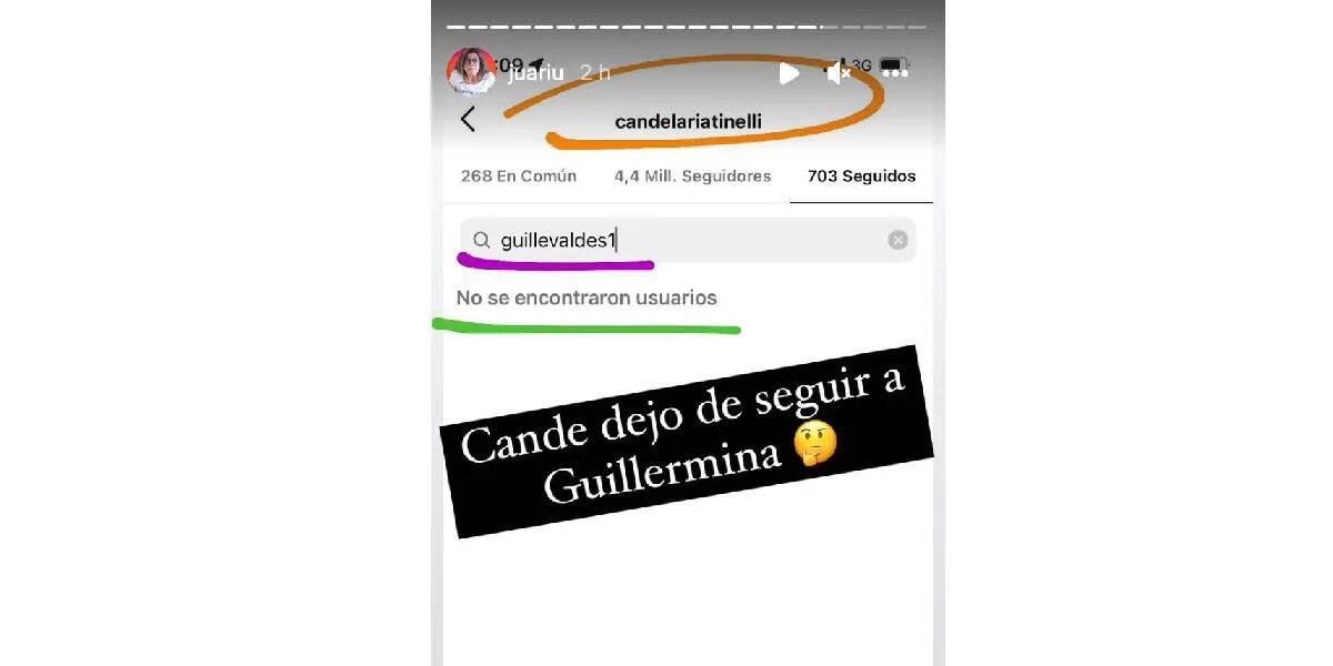 Cande Tinelli dejó de seguir en las redes a Guillermina Valdés y se armó el escándalo
