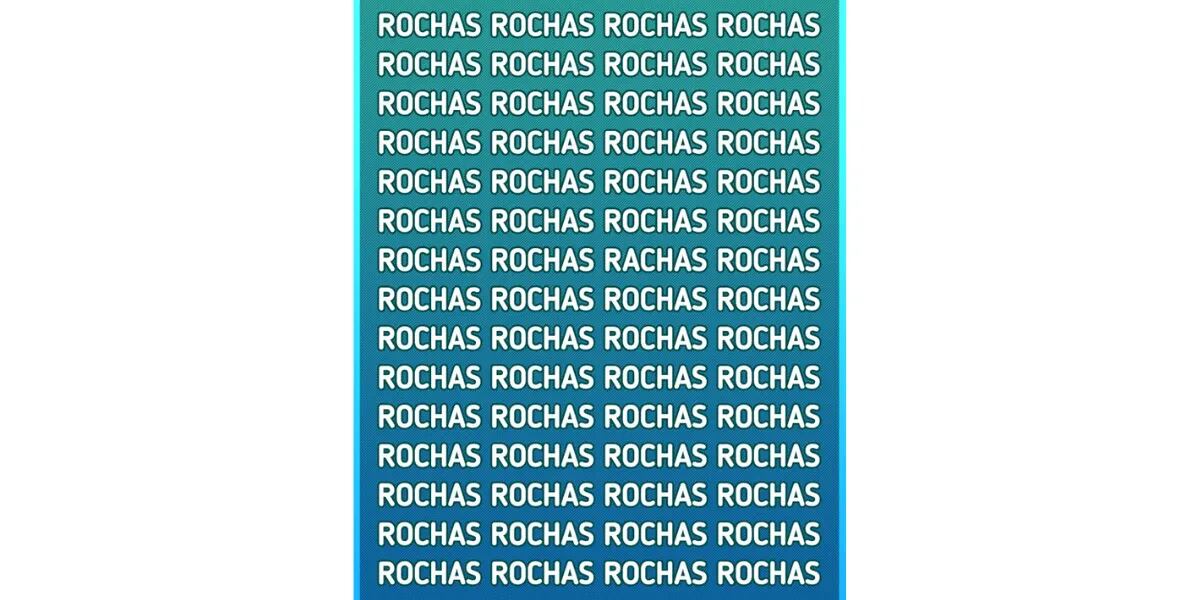 Reto visual para CRACKS: encontrá palabra RACHAS que se esconde entre las palabras ROCHAS