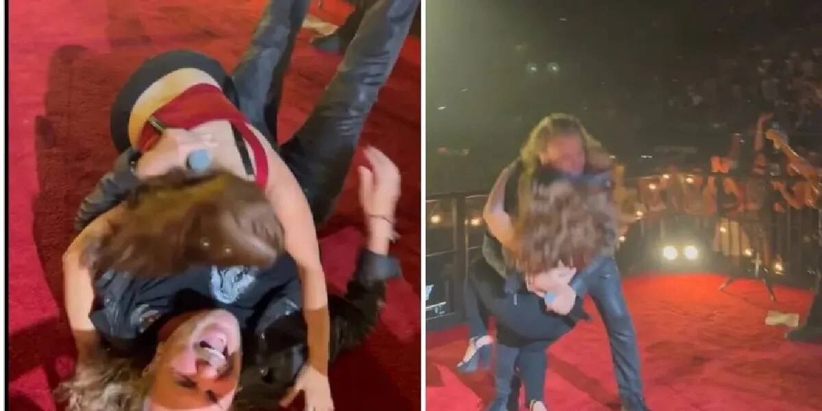 Una fan tiró al piso al cantante de Maná en medio de un show