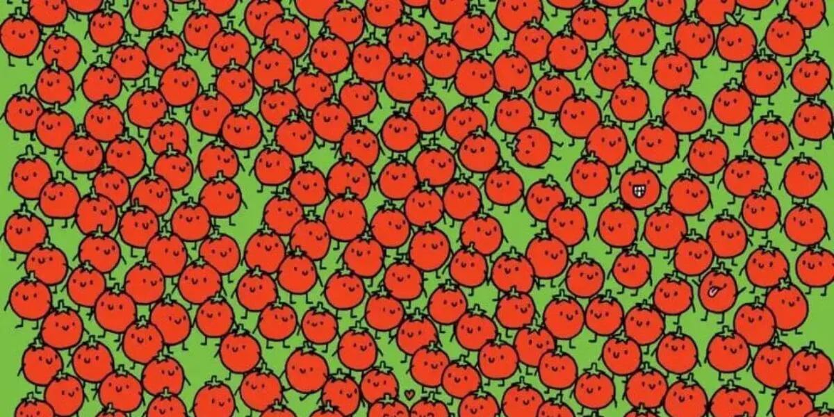 Solo el 3% pudo resolver el reto visual: encontrá la MANZANA entre los tomates
