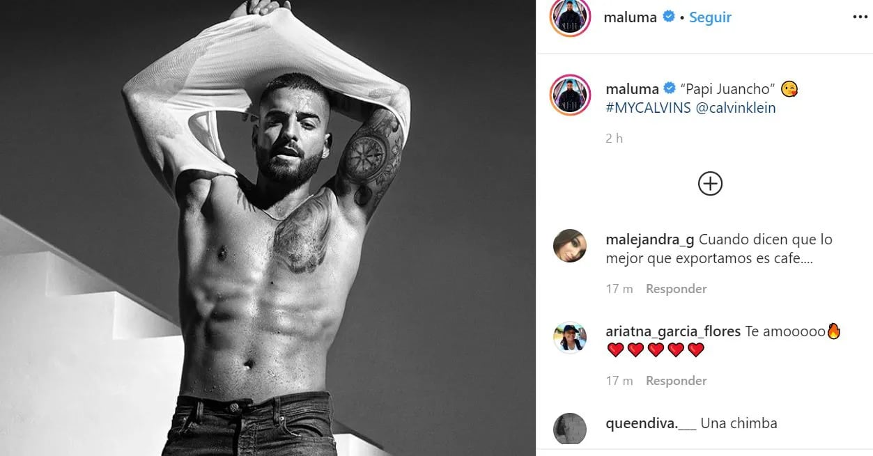 La pose sexy de Maluma para una campaña muy hot de ropa interior