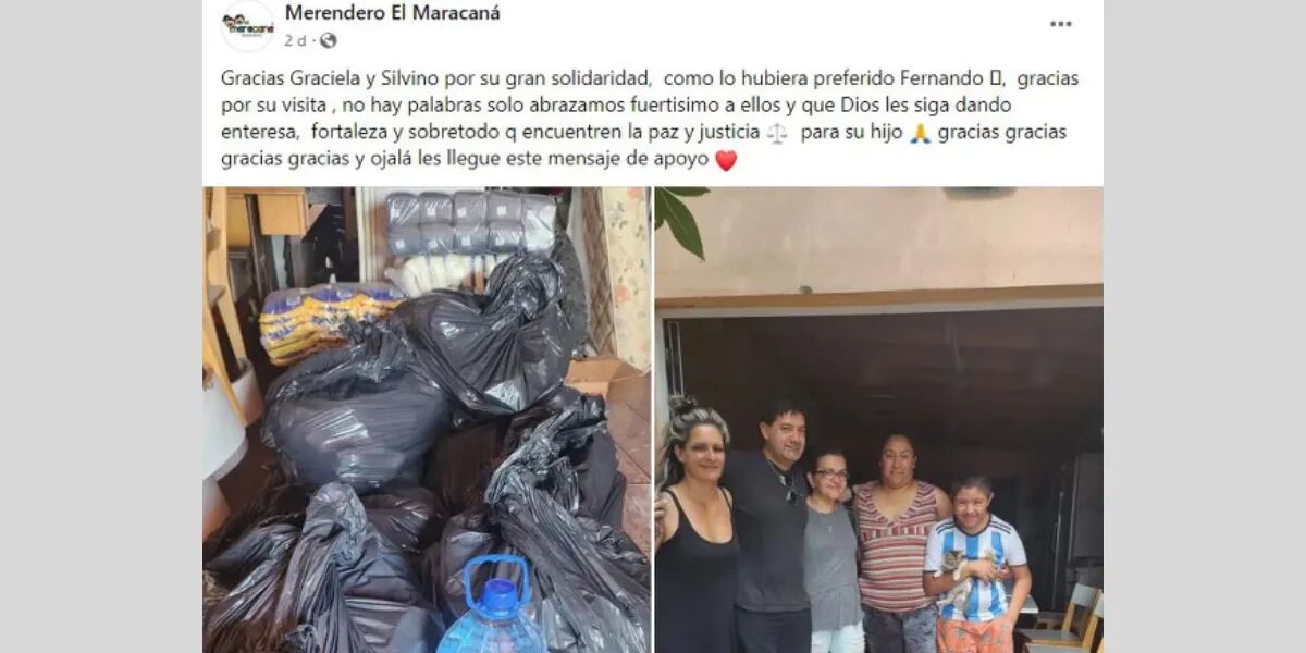 Los papás de Fernando Báez Sosa visitaron comedores y donaron alimentos a días de la sentencia